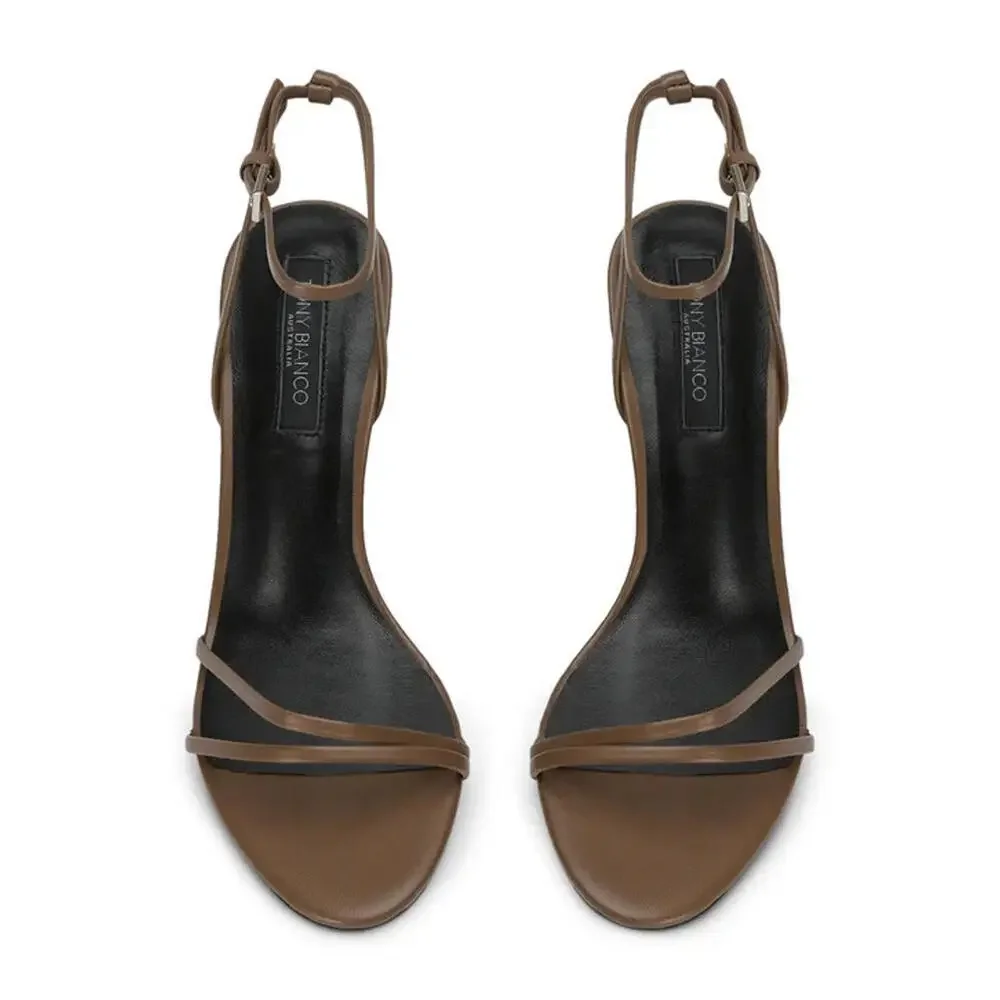Tony Bianco Olive Metallic Strappy Heeled Sandals